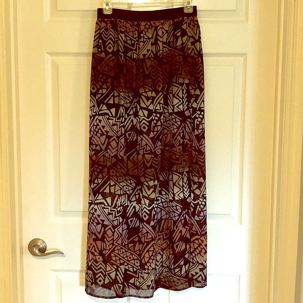 Forever 21 Tribal Print Maxi Skirt